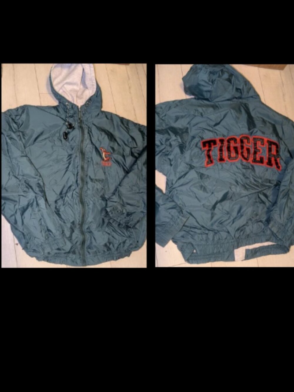 Vintage 90s Winnie the Pooh Tigger Disney Store Green Jacket Coat Womens XXL